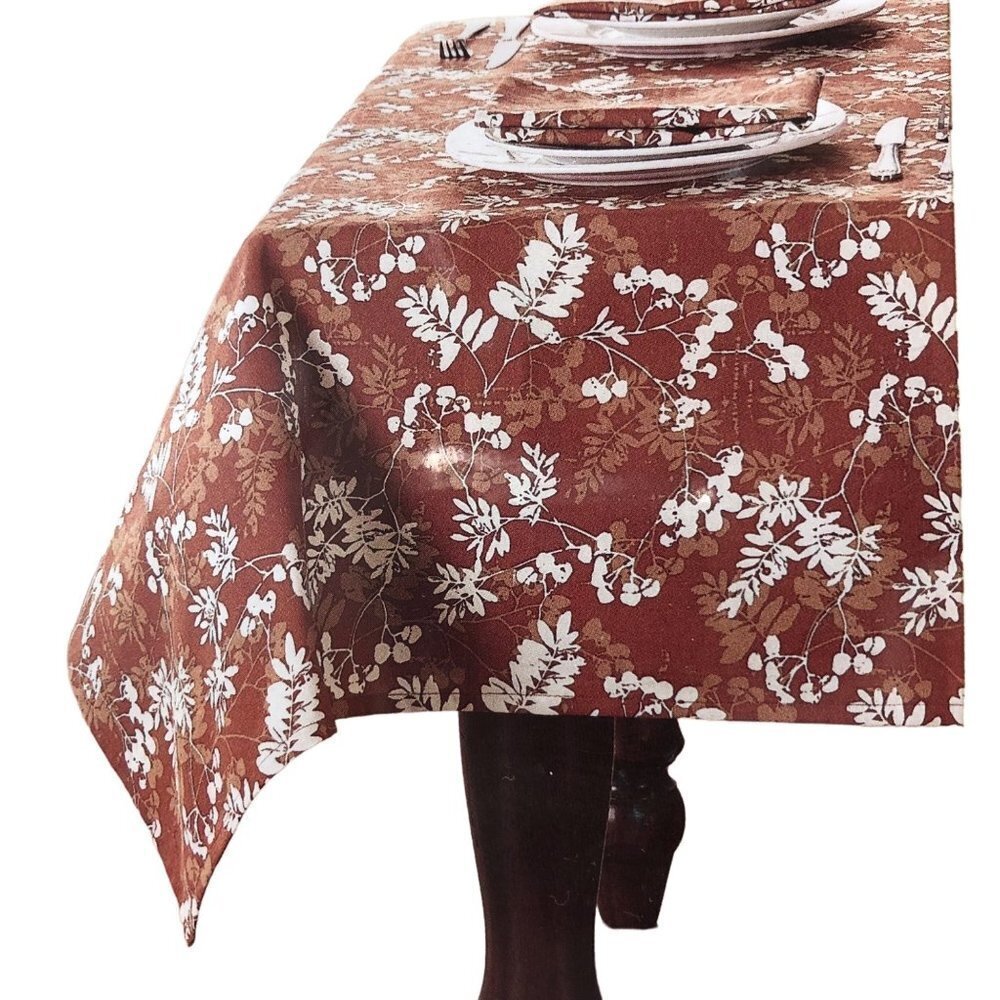 AUTUMN FOLIAGE OBLONG/OVAL TABLECLOTH 60" X 144 " SEATS 12-14 NEW WITH TAG